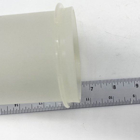 Vtg Tupperware Clear Food Storage Canister Blue Lid Cylindrical Modular Mate - Picture 5 of 7